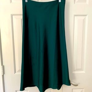 J. Crew Slip On Silky Skirt, Green NWT